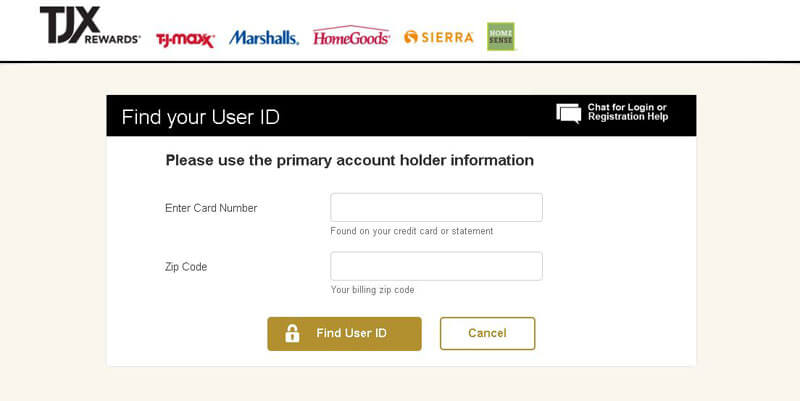 how to find tjx credit card lost user id 