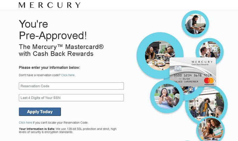 mercury credit card activation reservation code