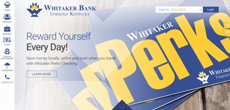 Whitaker Bank Homepage 