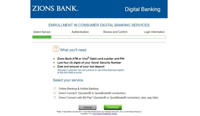 Zions Bank Enrollment