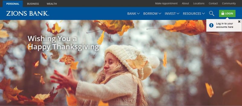 Zions Bank Homepage