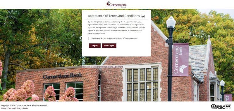 Cornerstone Bank Enrollment