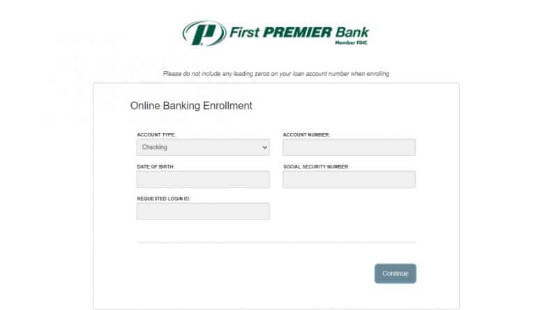 First Premier Bank Enrollment