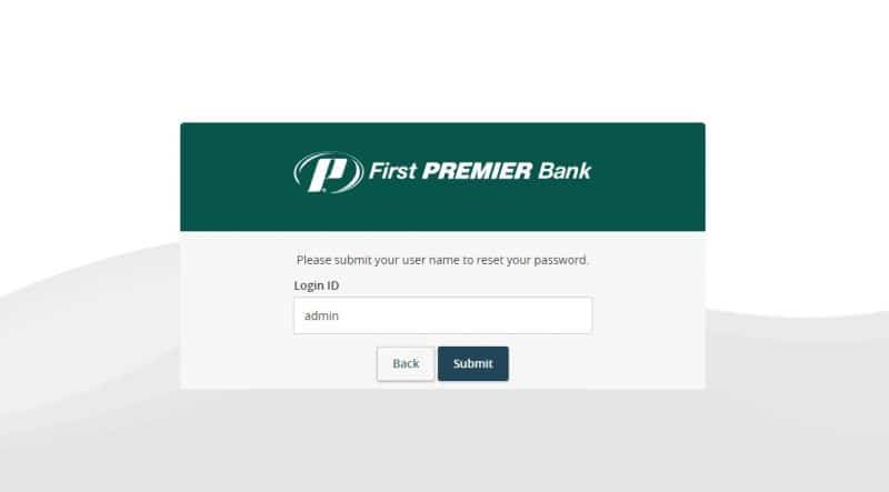 First Premier Bank ForgotPassword