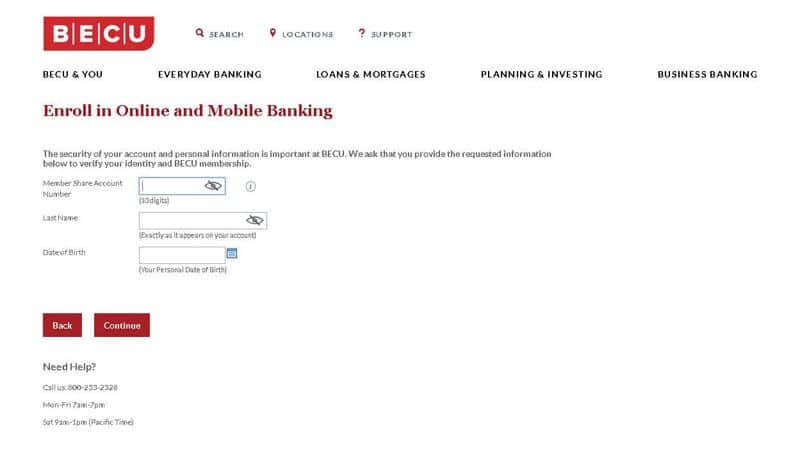 how to enroll to becu online banking